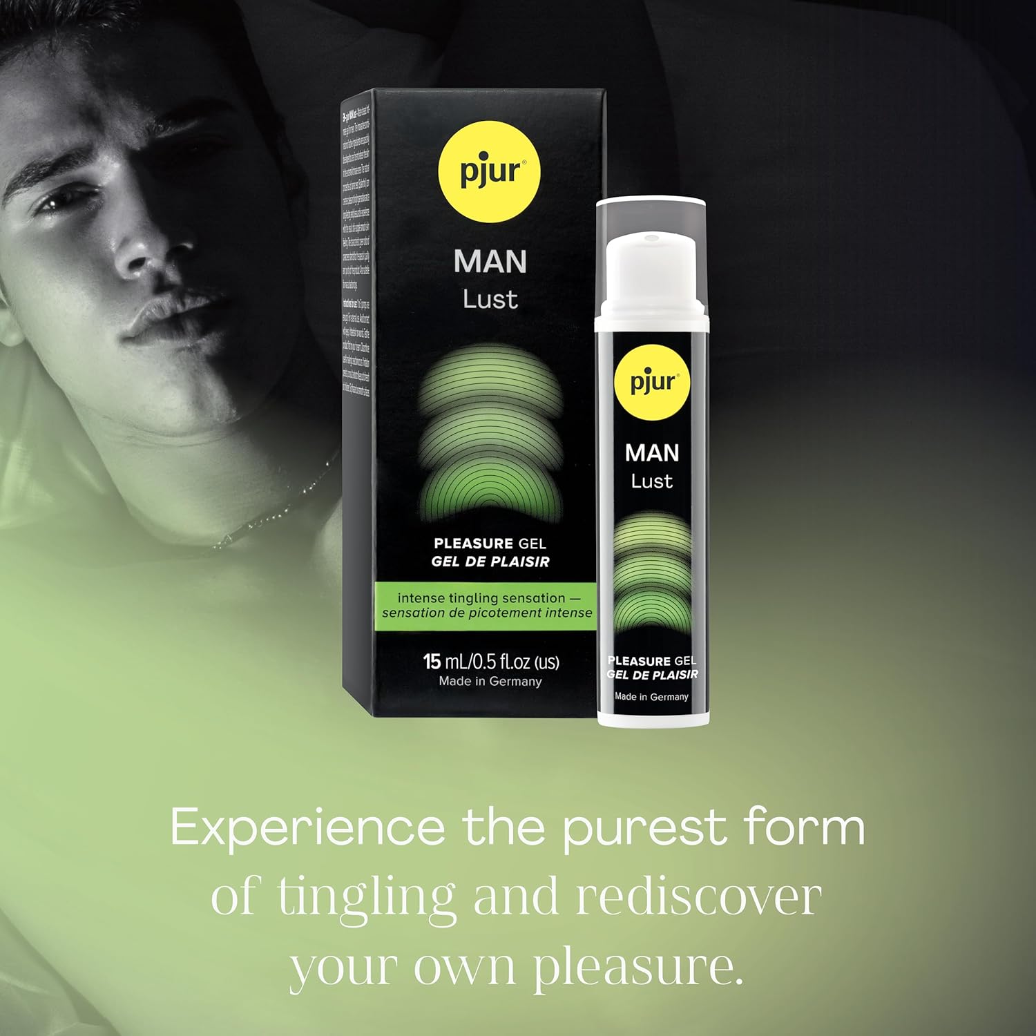 pjur MAN Lust Pleasure Gel for Men, Intensifying Sensation Gel with Paracress Extract, Long-Lasting Tingling, Water-Based - 0.5 fl oz / 15 ml