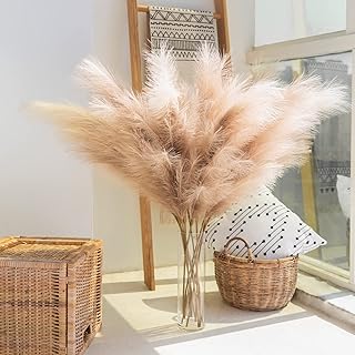 CEWOR 6pcs 43" 3.6FT Faux Pampas Grass Tall Pampas Grass Decor for Floor Vase Filler Artificial Pompous Grass Fluffy Flowe...