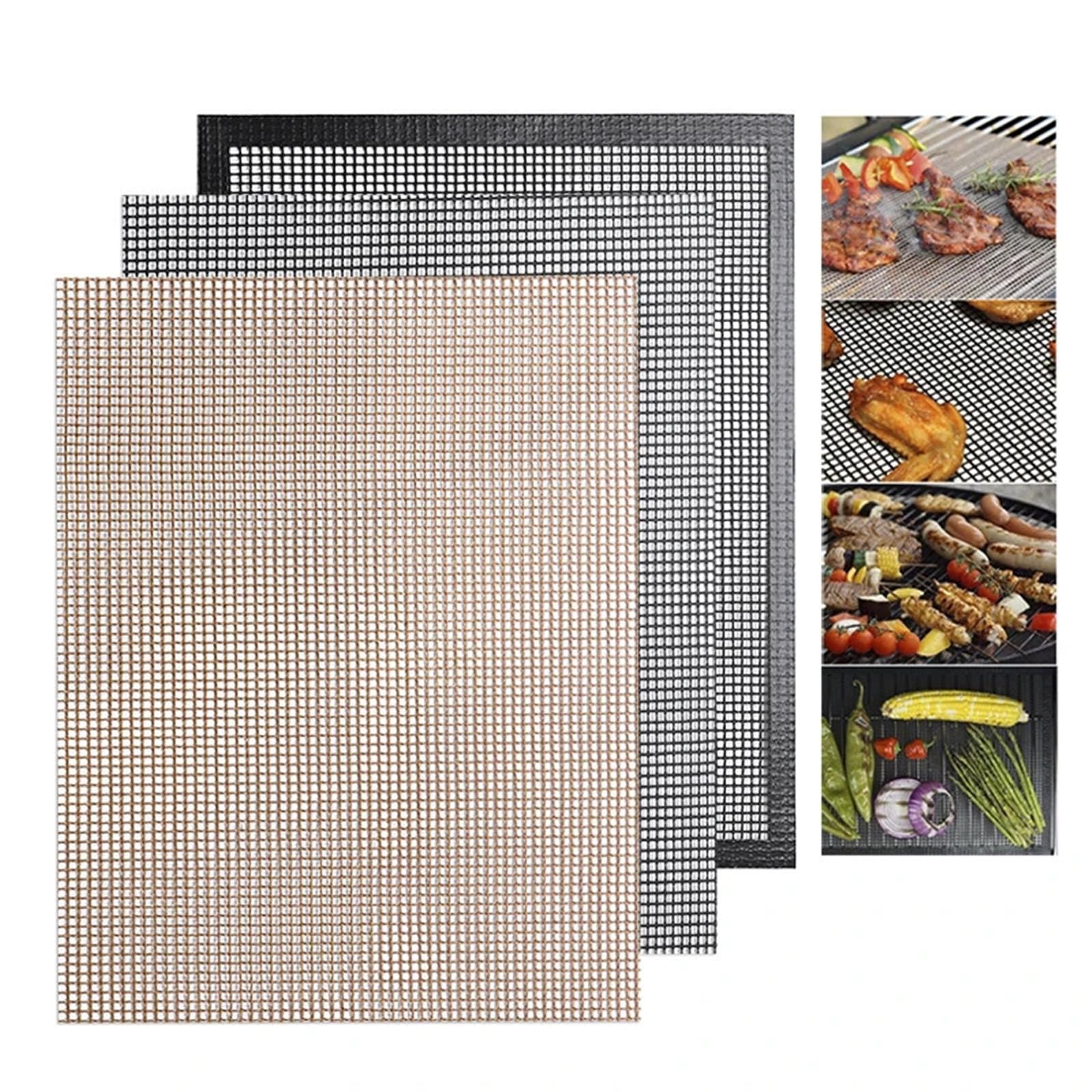 Ofenmatte 2 Stück hitzebeständige Grillmatte Ersatz mit Antihaft-Grill-Netz-Pads Outdoor-Aktivitäten wiederverwendbares Kochwerkzeug