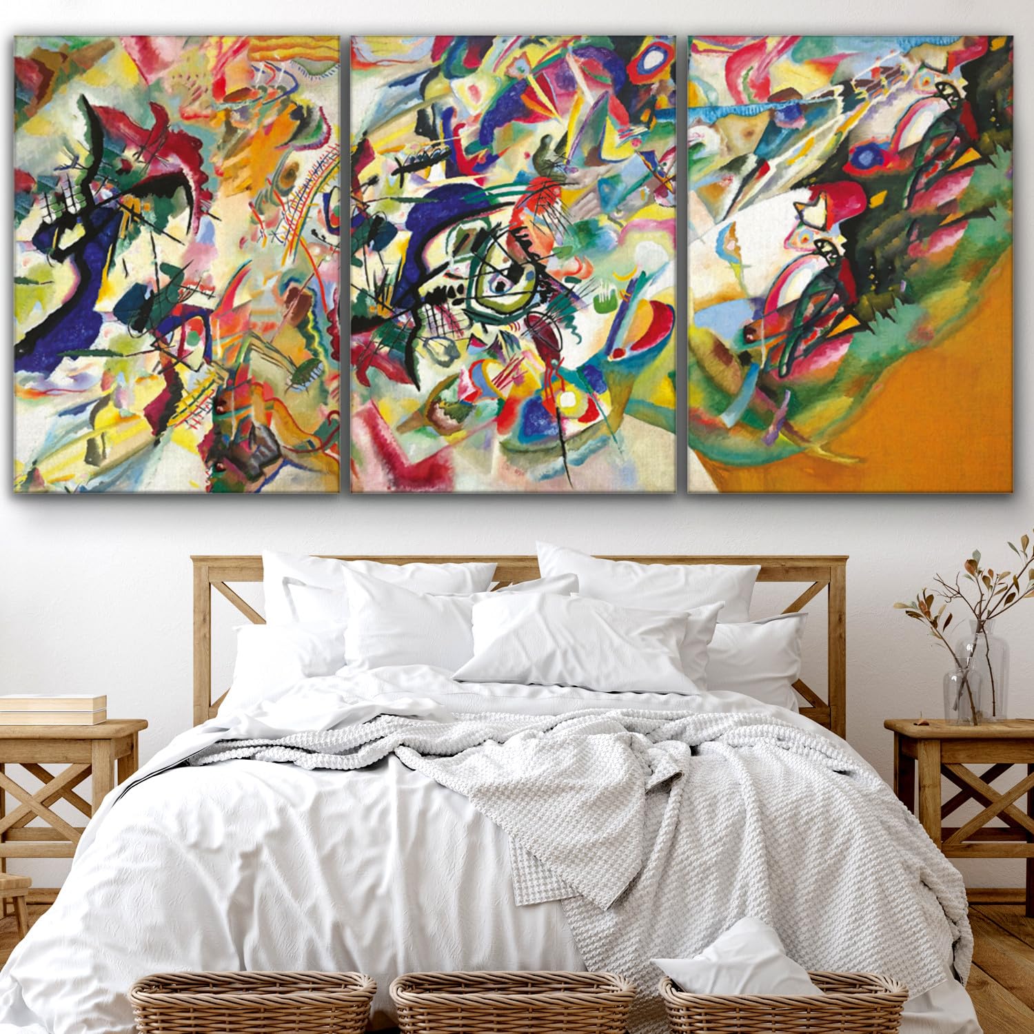 Cuadros Formato Múltiple Cuadros XXL Manos De La Creación - 3 Paneles  70x100cm, Lienzo Pop Art Arte Pop Lienzo Tríptico, image size:1500x1500