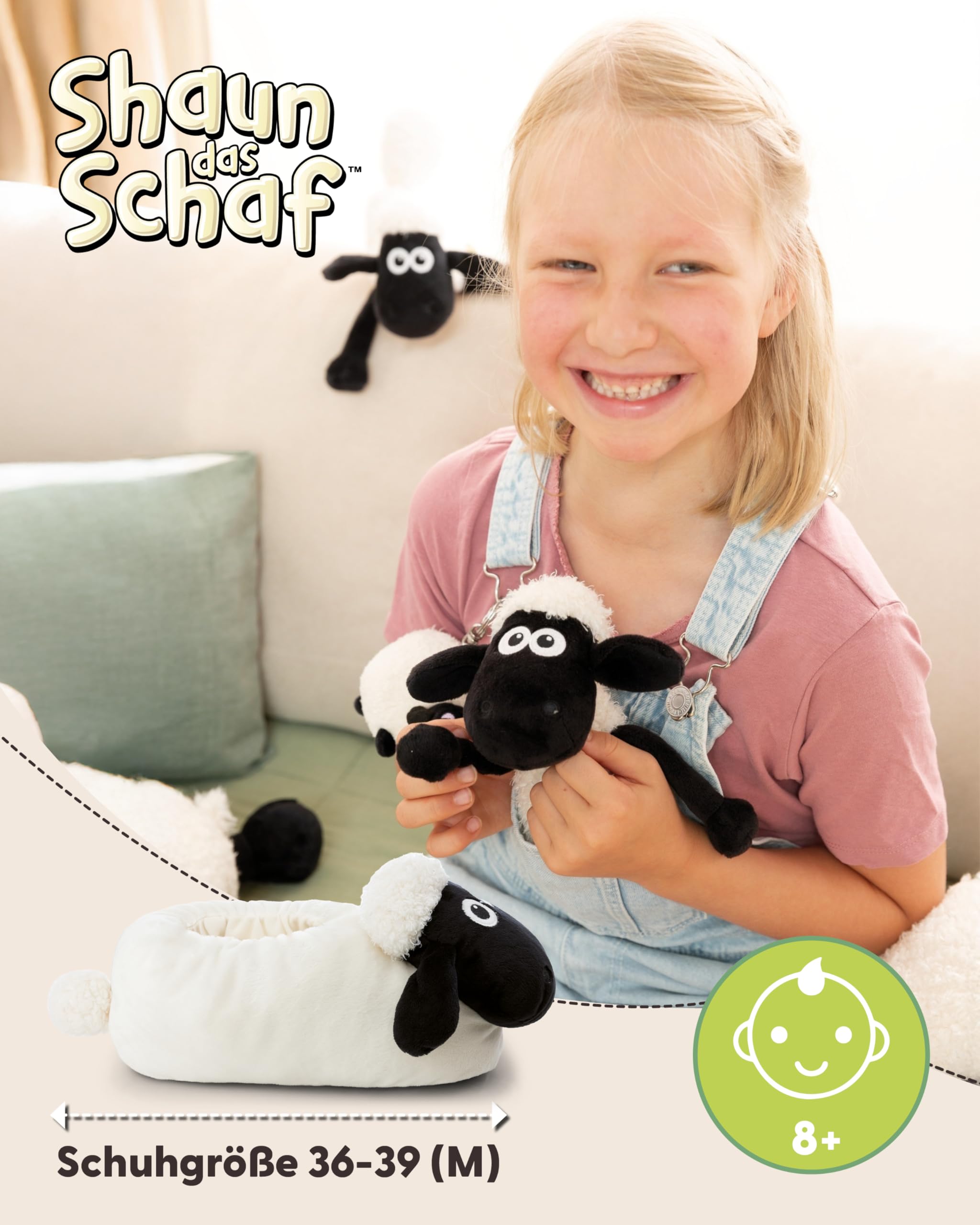 NICI Hausschuhe aus Plüsch für Kinder & Erwachsene - Warme Kuscheltier Hausschuhe aus Plüsch für Kinder und Erwachsene, Tier-Schuhe mit Anti-Rutsch Sohle, Slippers