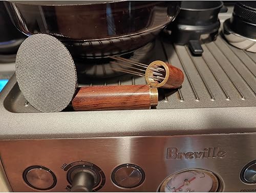 Miniatura 3 de Herramienta de distribución de espresso de 5 agujas, herramienta agitadora de espresso con mango y base de madera natural, pantalla WDT Tools