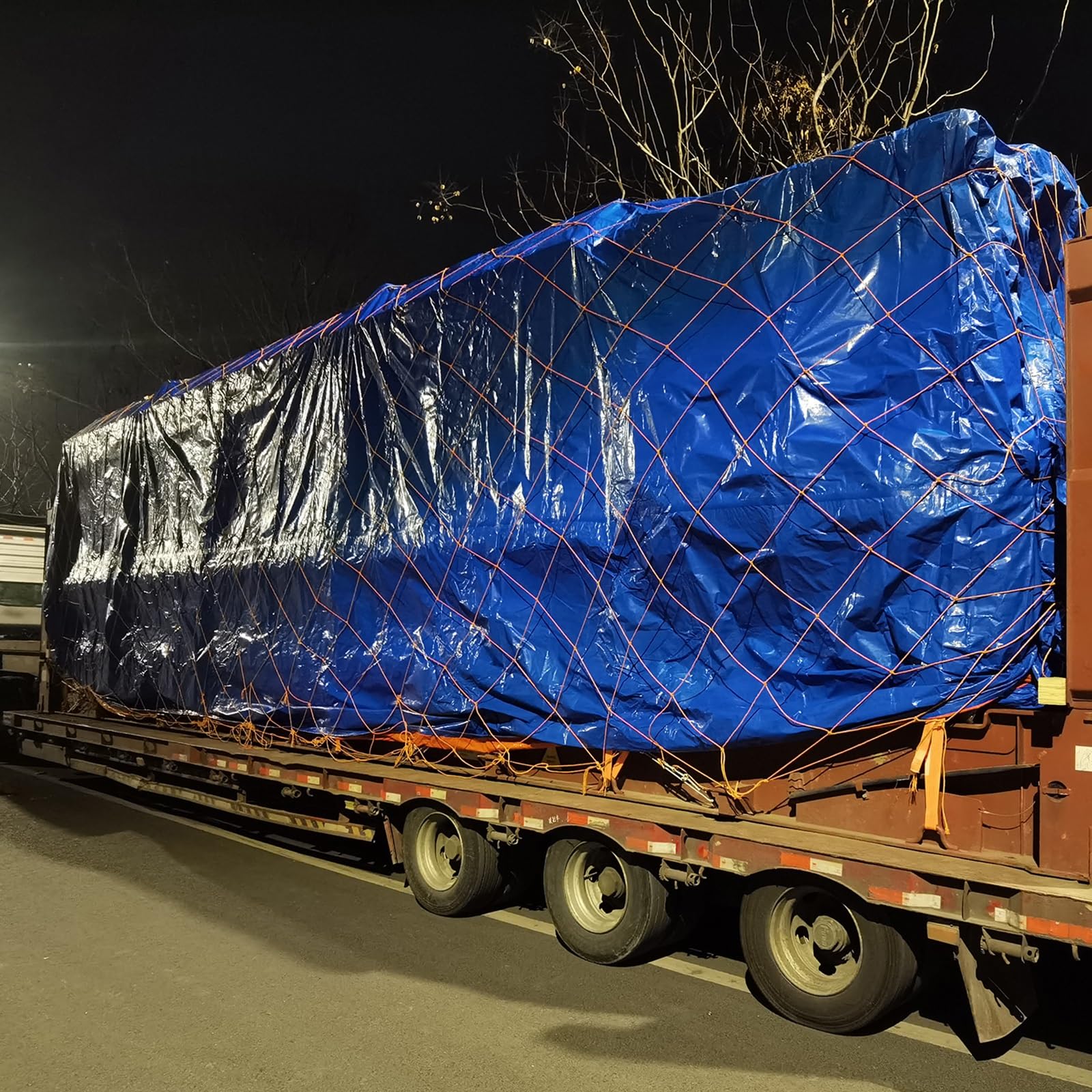 Rete per Rimorchio Maglia Corda Elastica Grande Rete Di Fissaggio Per Camion E Furgoni, 15/25 Cm, Isolamento Anticaduta, Protezione Per Bagagli, Arancione, Per Container/barche/case Sugli Alberi, Faci