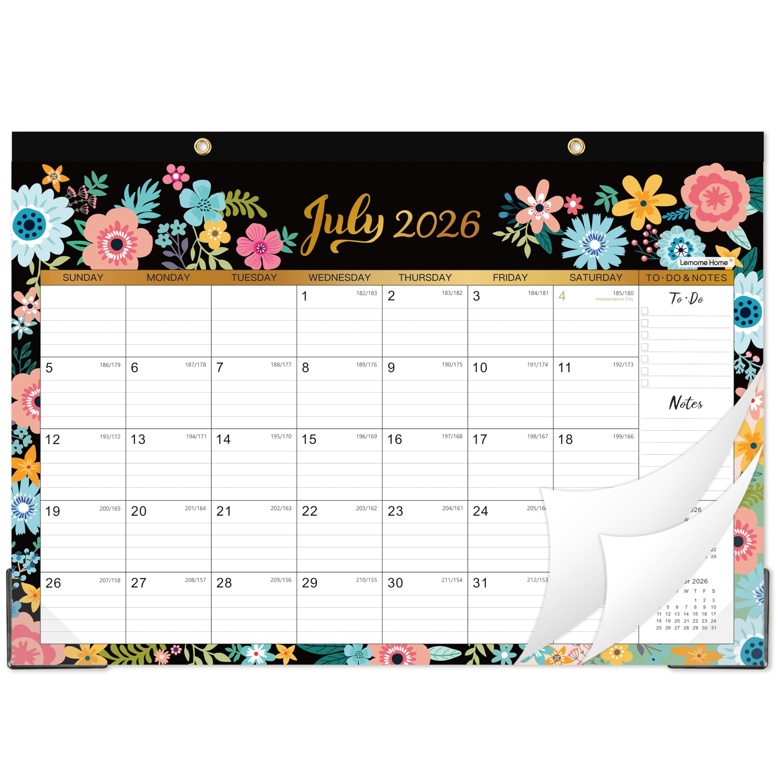 Calendar 2026-2027 - Desk Calendar 2026-2027, 18-Month Desk/Wall Calendar, Jul. 2026 - Dec. 2027, 16.8" x 12", Desk calendar with Corner Protectors,