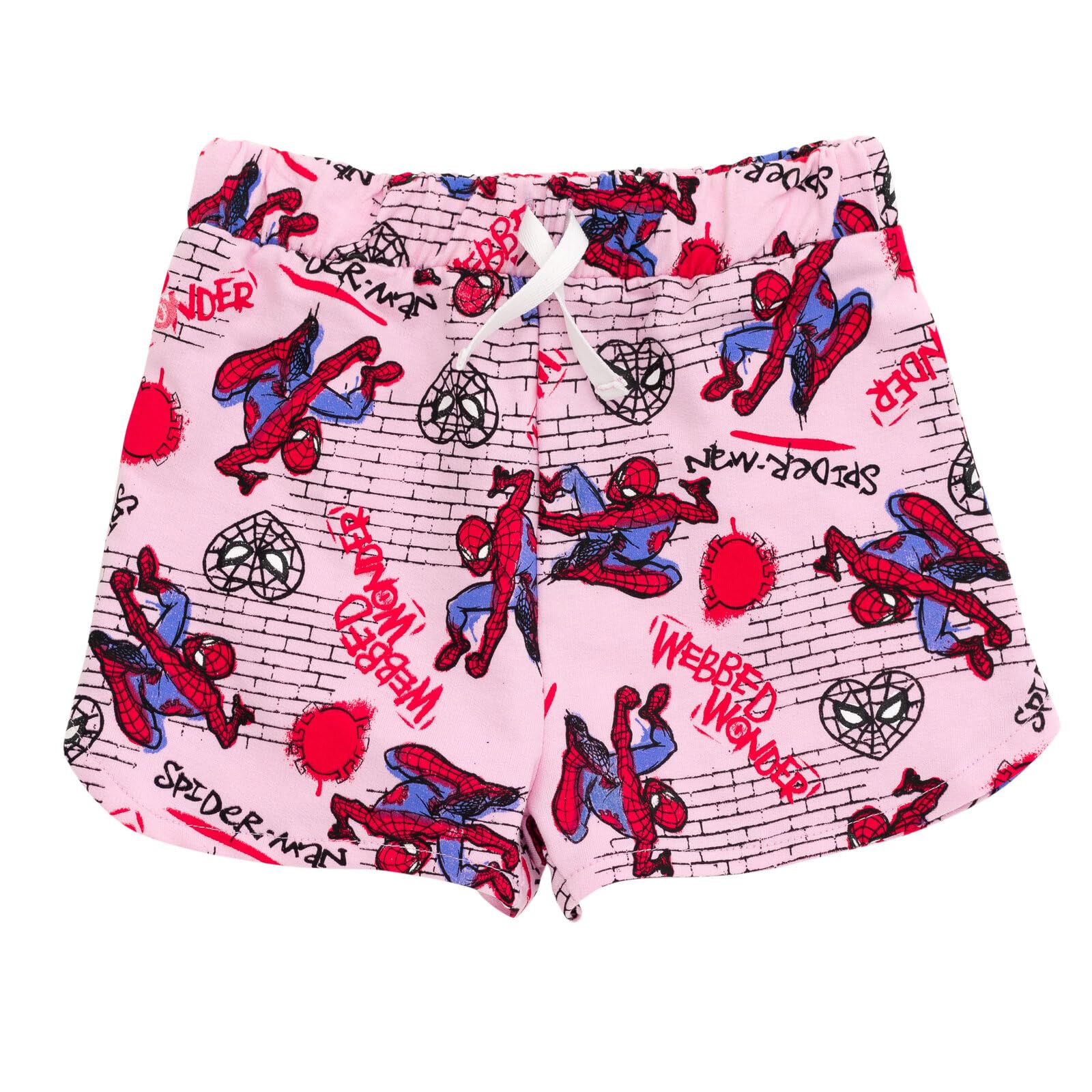 Marvel Mädchen-Outfit-Set mit T-Shirt und Shorts aus French Terry, für Kleinkinder bis große Kinder, Größen (2T - 14-16)