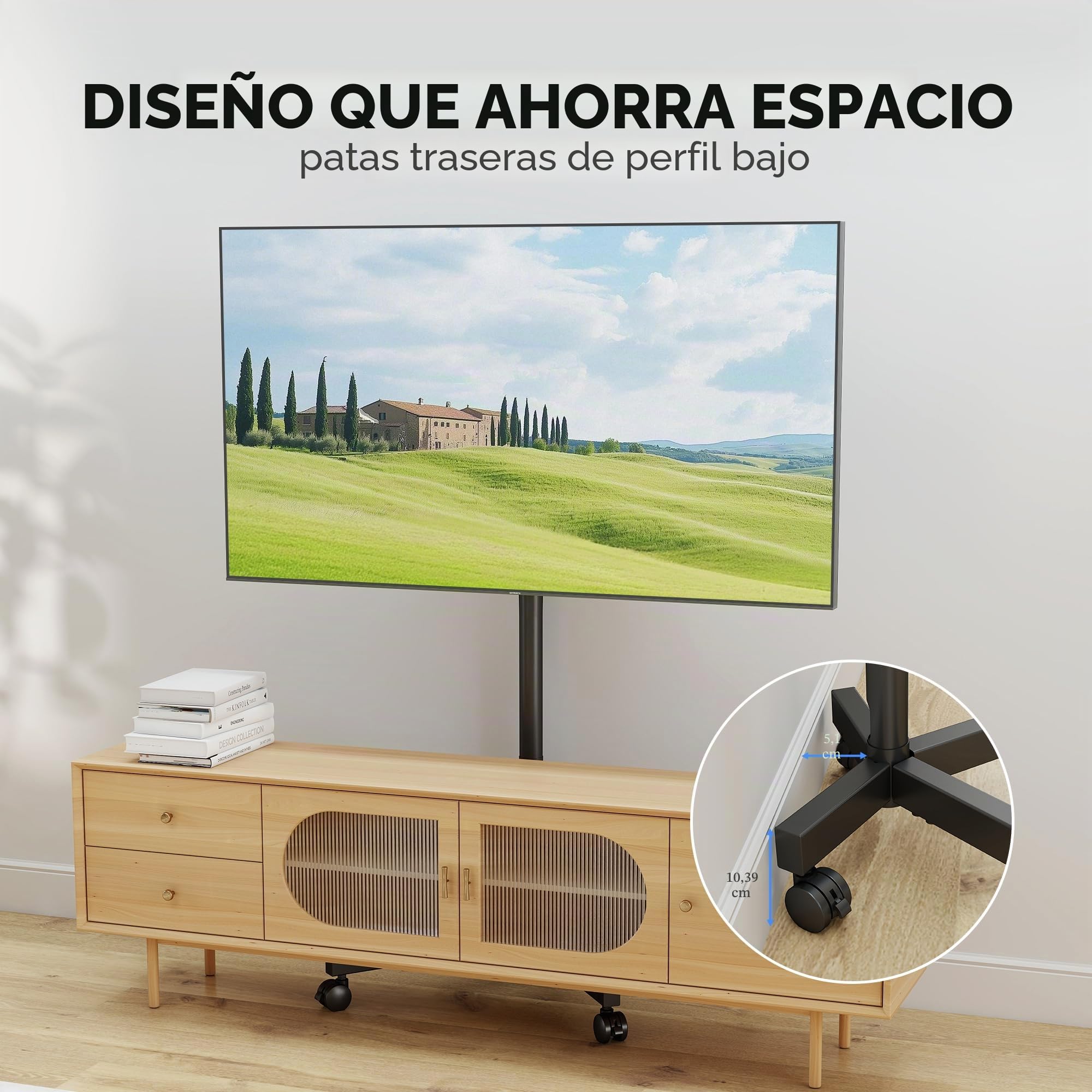 XINLEI Soporte TV Ruedas para Television de 23 a 60 Plasma/LCD/LED, Soporte TV Suelo Ajustable en 5 Niveles, VESA máx. 400 x 400 mm hasta 35 kg