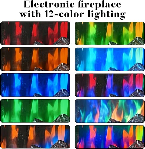 Miniatura 3 de Homsee Chimenea eléctrica de 1500750 W, calentador de chimenea empotrado de 23.6 pulgadas con control remoto, chimenea eléctrica con pantalla