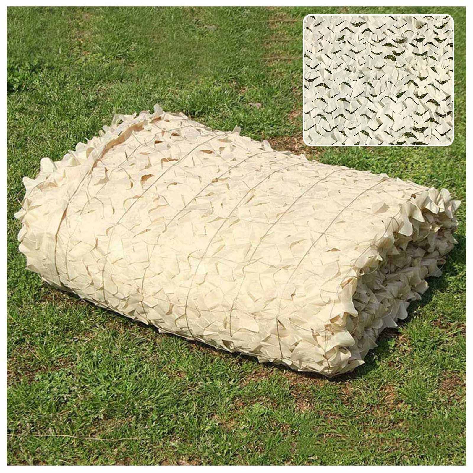Xrdbfd Camo Shade Netting, Beige Reinforced Camouflage Net, Used for Military, Hunting, Party Decoration, Outdoor Anti-Aging Camouflage Netting, 2/3/5/7/9m Sunscreen Net,1.5x5m(4.9 * 16.4ft)