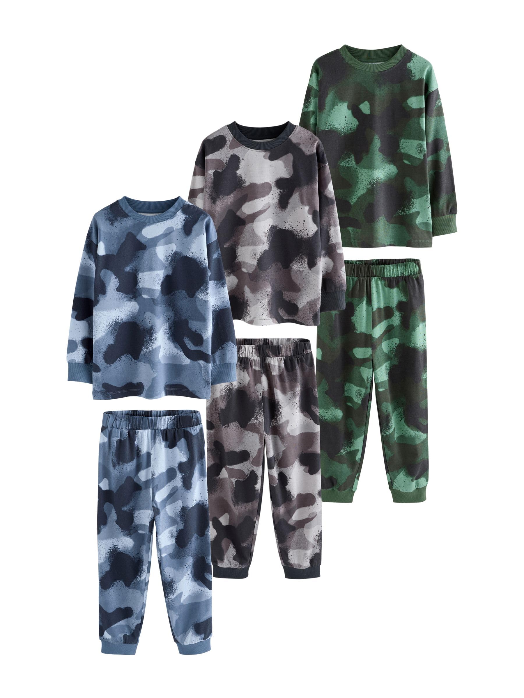 NEXT Jungen 3er-Pack Schlafanzüge mit Langen Ärmeln 98-176