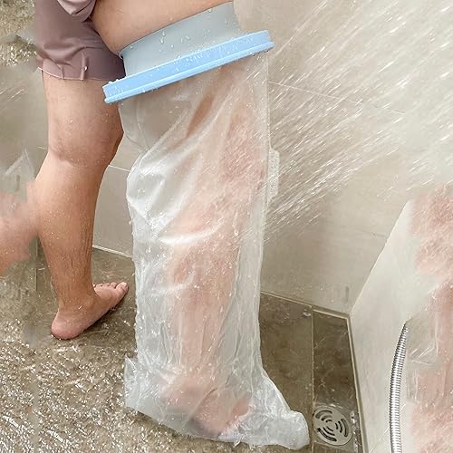 Miniatura 7 de KT2103-WL - Fundas impermeables para piernas para ducha extra grandes, protector de ducha hermético para cirugía de pies, adultos de talla grande,