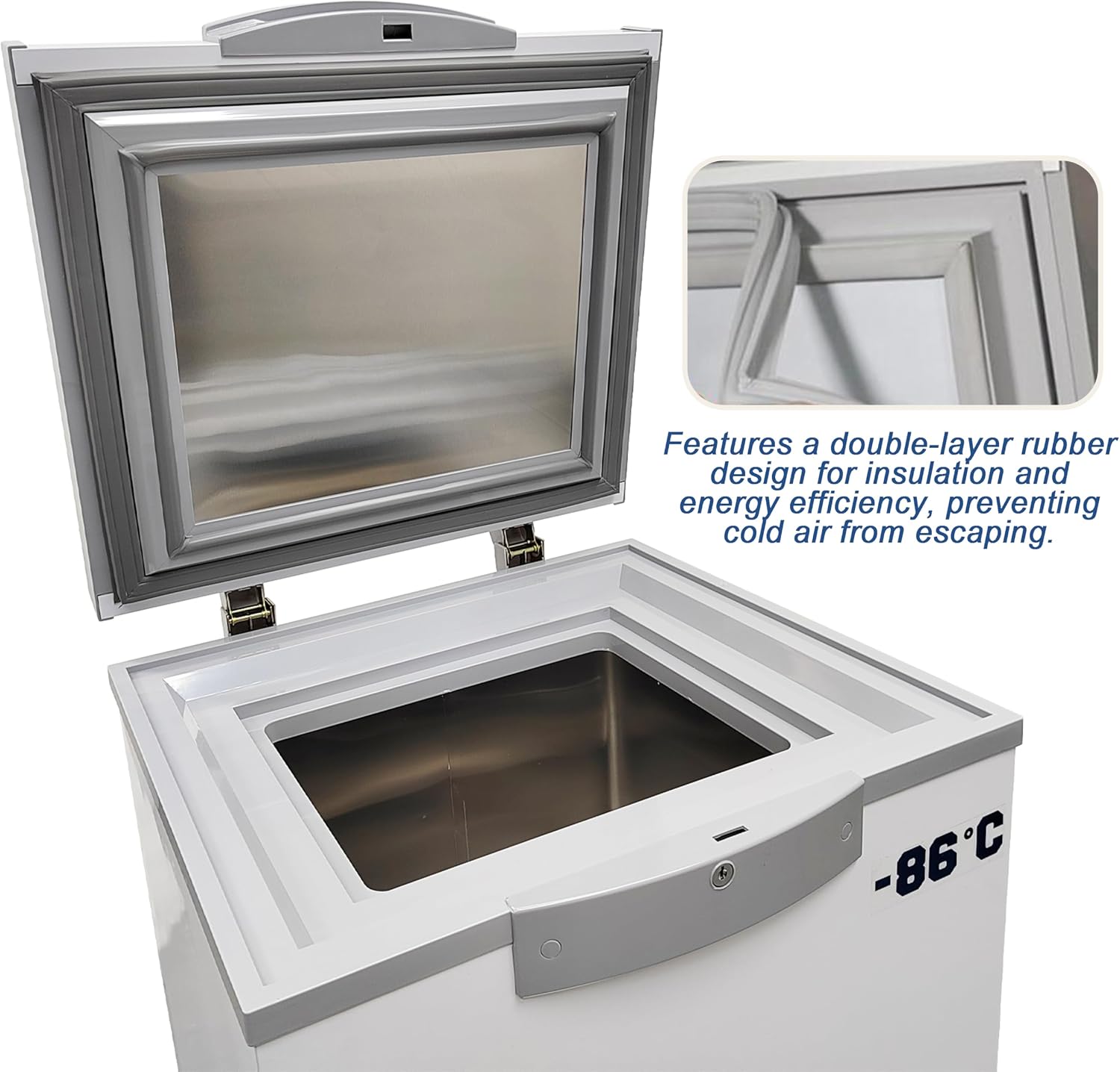 TECHTONGDA -122°F / -86℃ Ultra Low Temperature Freezer 28L Laboratory Refrigerator for Biological Samples, High-End Seafood and Dry Ice Storage