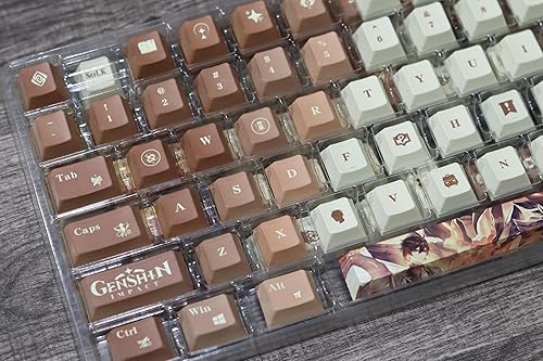 Miniatura 6 de Glacier Genshin - Juego completo de teclas de impacto para teclado mecánico, perfilado de cerezas, sublimación de tinte PBT, compatible con
