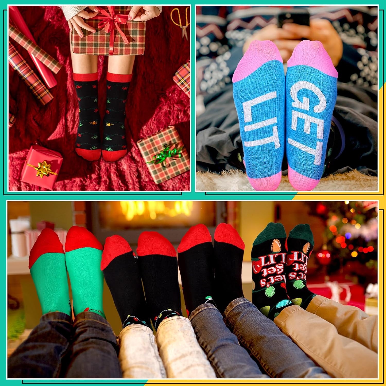 6 Pair Funny Christmas Socks Novelty Xmas White Elephant Exchange Gift Socks Stocking Stuffer for Men Women Holiday - Image 2