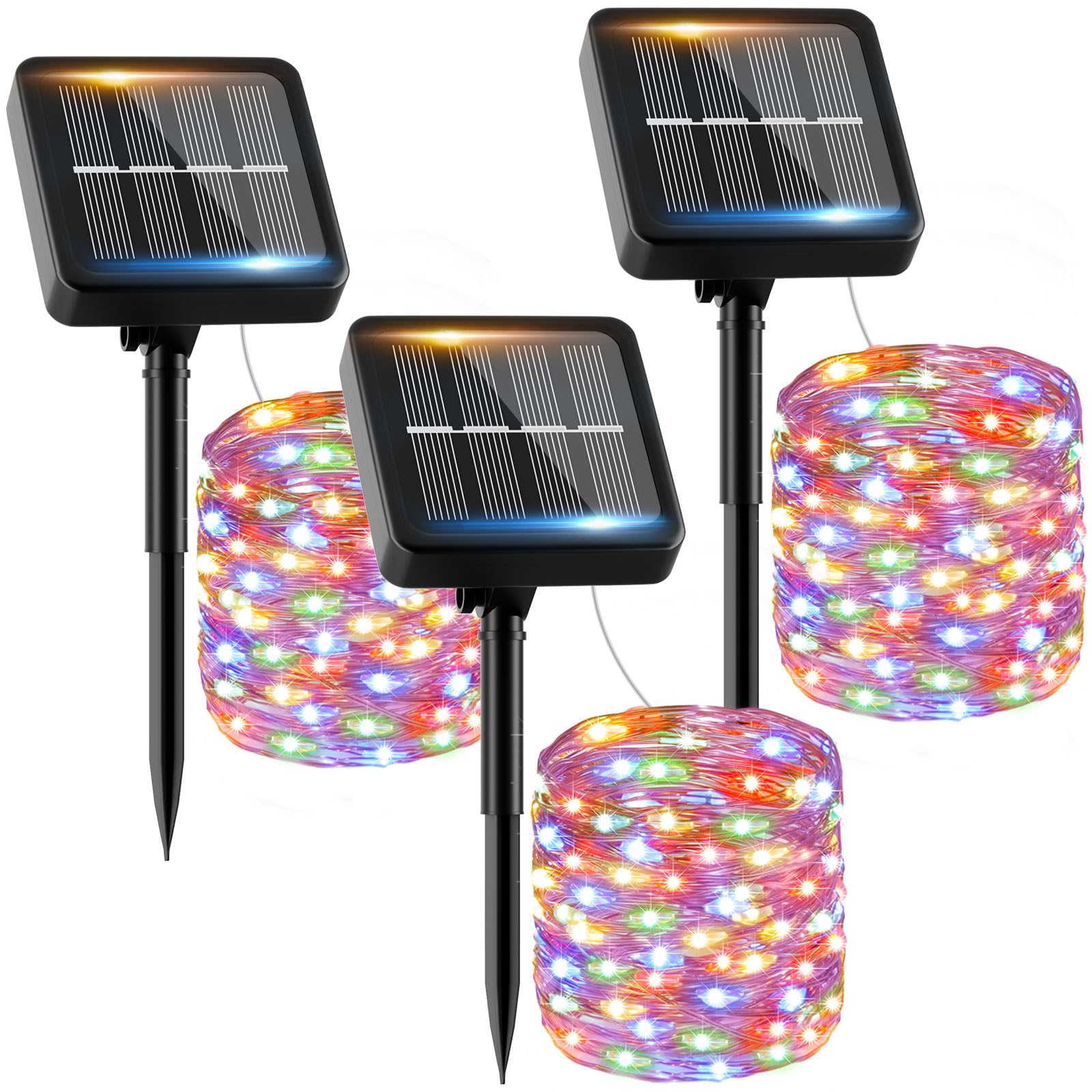 Solar Lichterkette Aussen, 3x12M 120 LED Solarlichterkette Außen Wetterfest 8 Modi IP65 Wasserdicht Solar Lichterkette Outdoor für Balkon Balcony Garten Terrasse Zaun Camping Tor Hof Party Hochzeit