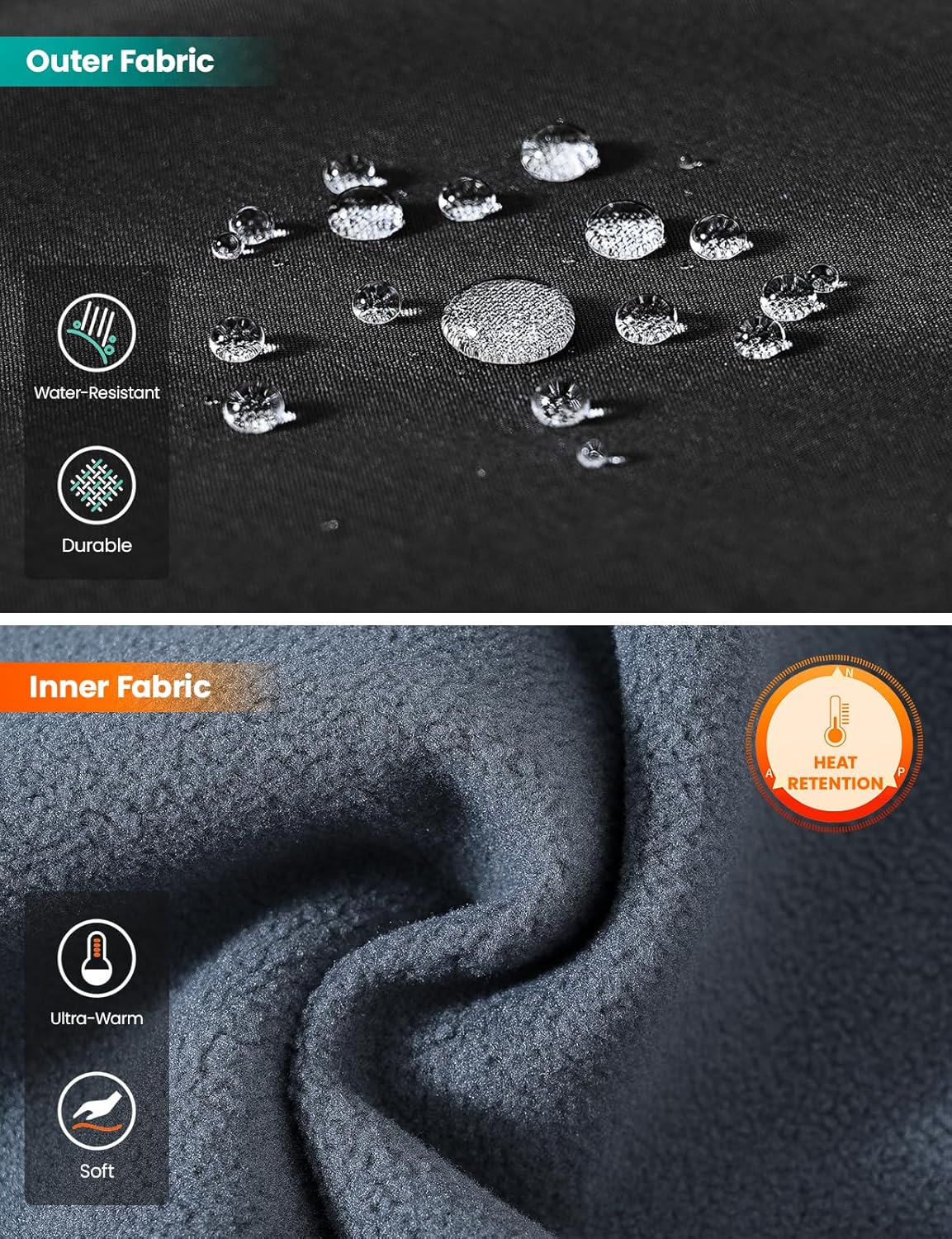 TBMPOY Mens Fleece Lined Snow Ski Pants Water Resistant Hiking Winter Outdoor Insulated Softshell Warm Snowboard Pants - Image 4