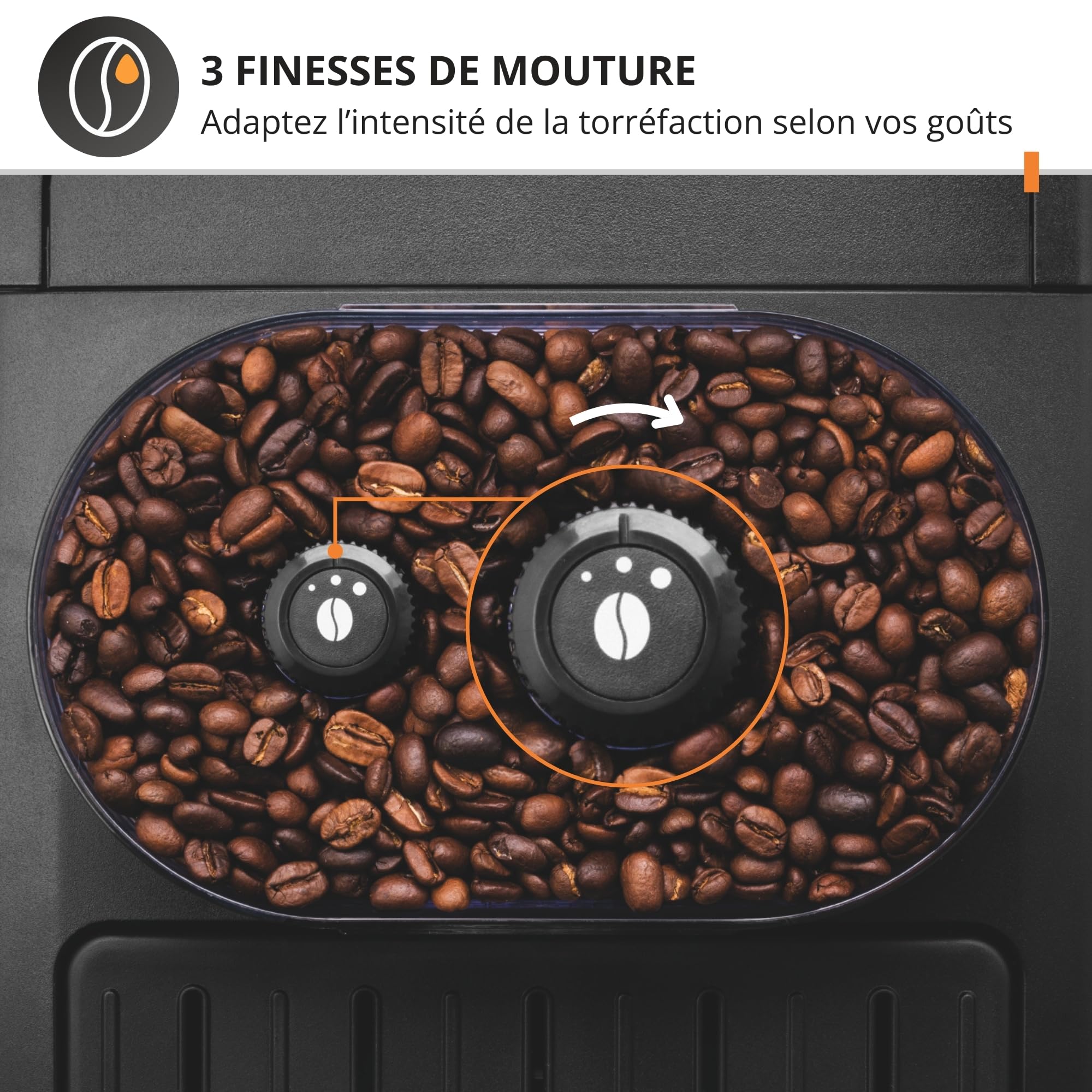 Krups Coffee Bean Machine, Espresso Machine, 2 Cups Simultaneously, Automatic Cleaning, Steam Nozzle for Cappuccino, Espresso Maker, Essential Black YY8125FD, Black - 4