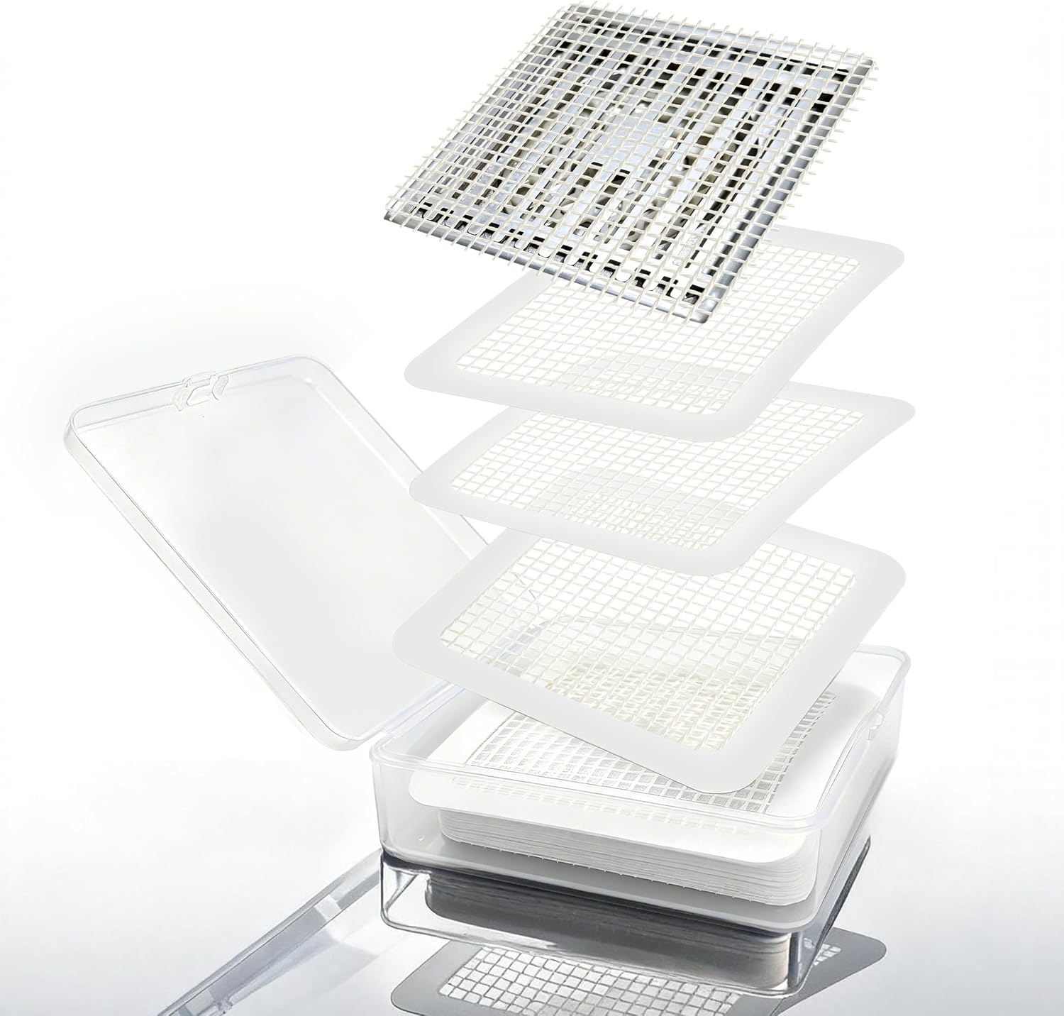 HO2ME Disposable Shower Drain Hair Catcher Mesh Stickers, 30-Pack