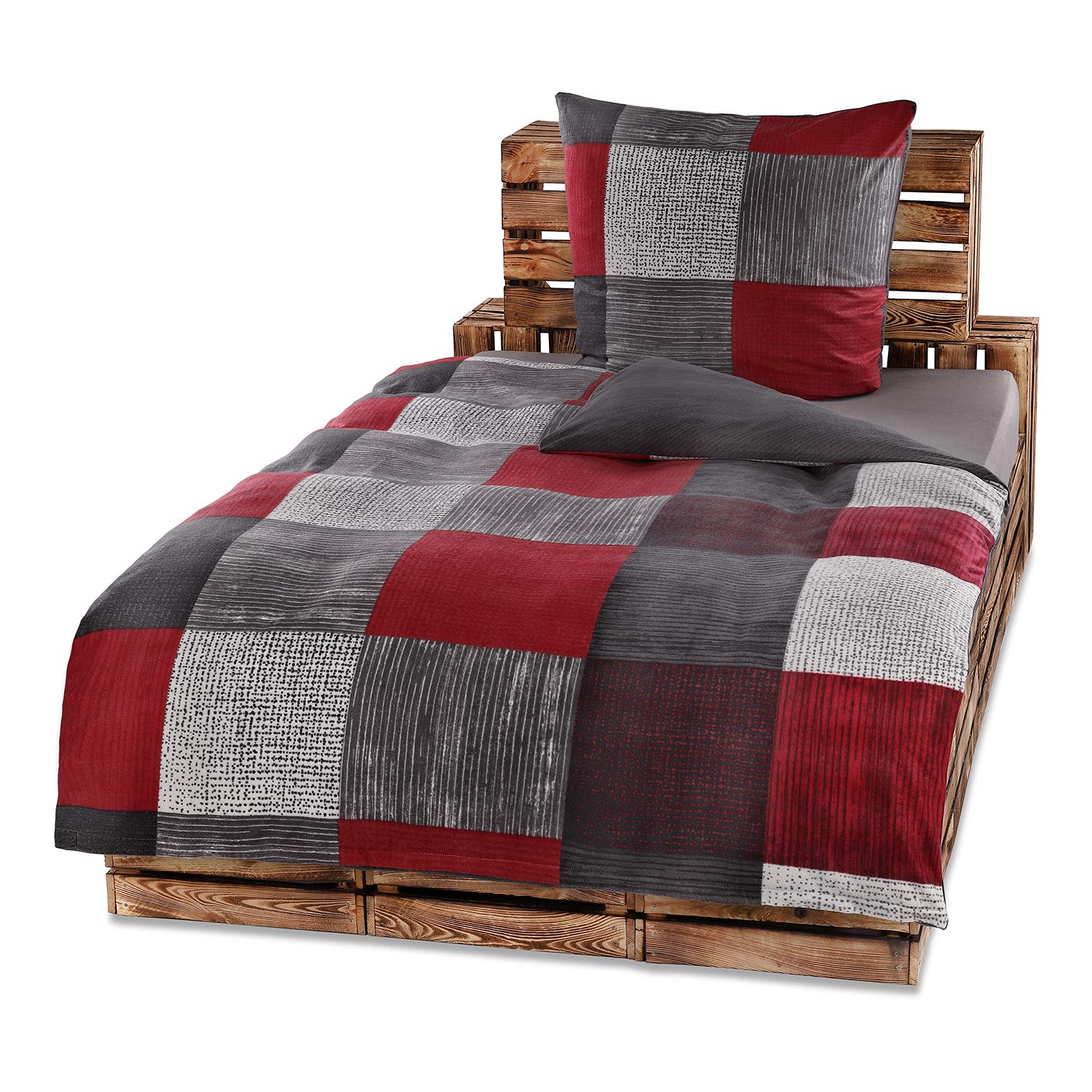 BFW Microfaser Fleece Bettwäsche 4-teilig – 135x200 Cm + 80x80 Cm – Warm, Atmungsaktiv, Designauswahl