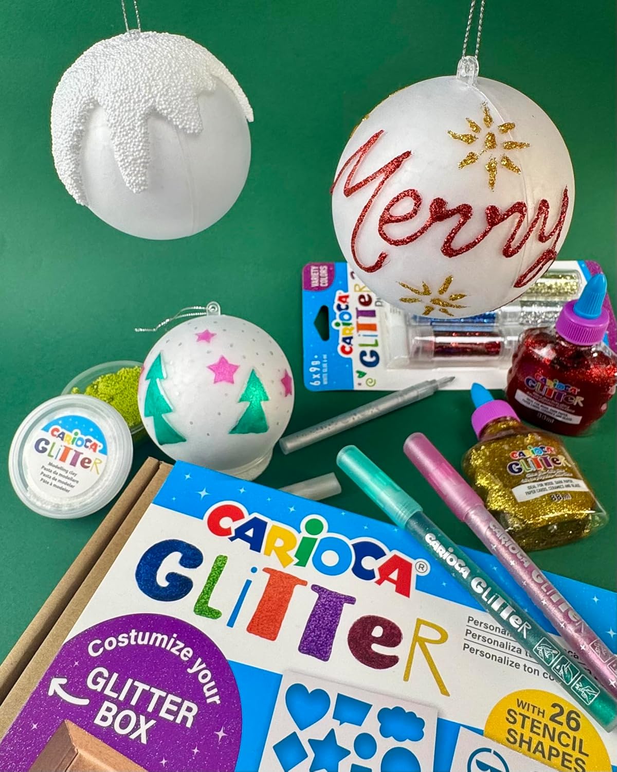 Carioca Glitter Gel Pens, Suitable for Dark Paper Surfaces, 6 Pieces