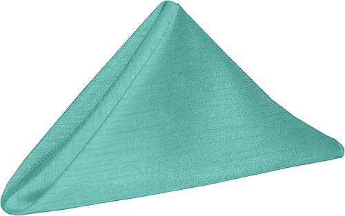 Ultimate Textile -1 docena - Reversible Shantung Satin - Majestic - Servilletas de tela Majestic de 17 x 17 pulgadas azul caribeño