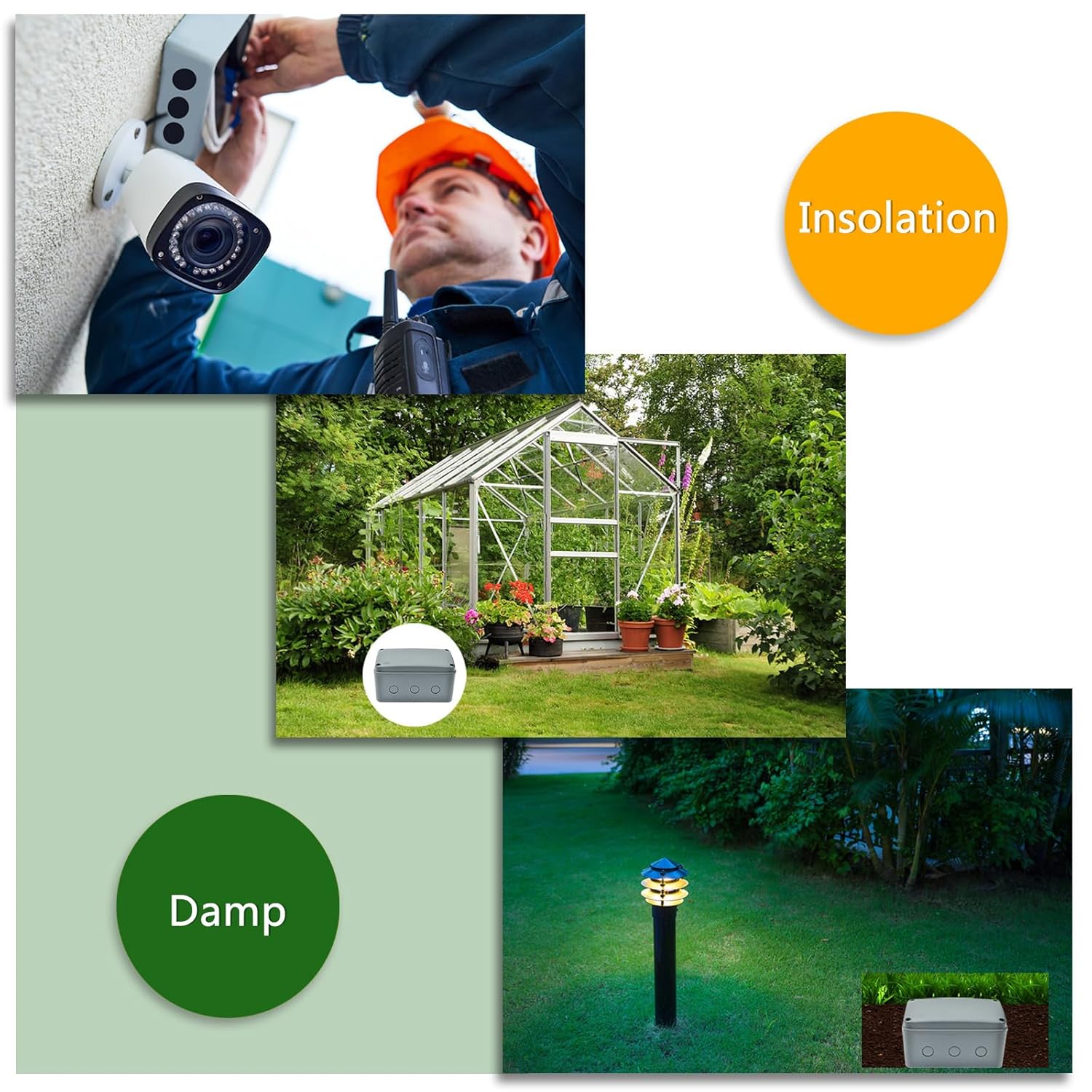 NineLeaf Grey Waterproof Junction Box, IP66 Fireproof ABS Plastic Electrical Enclosure 7.1"x4.4"x3.9" (181x111x100mm), Outdoor Weatherproof Project Box, Garage, Workshop, and DIY Electronics,3PCS