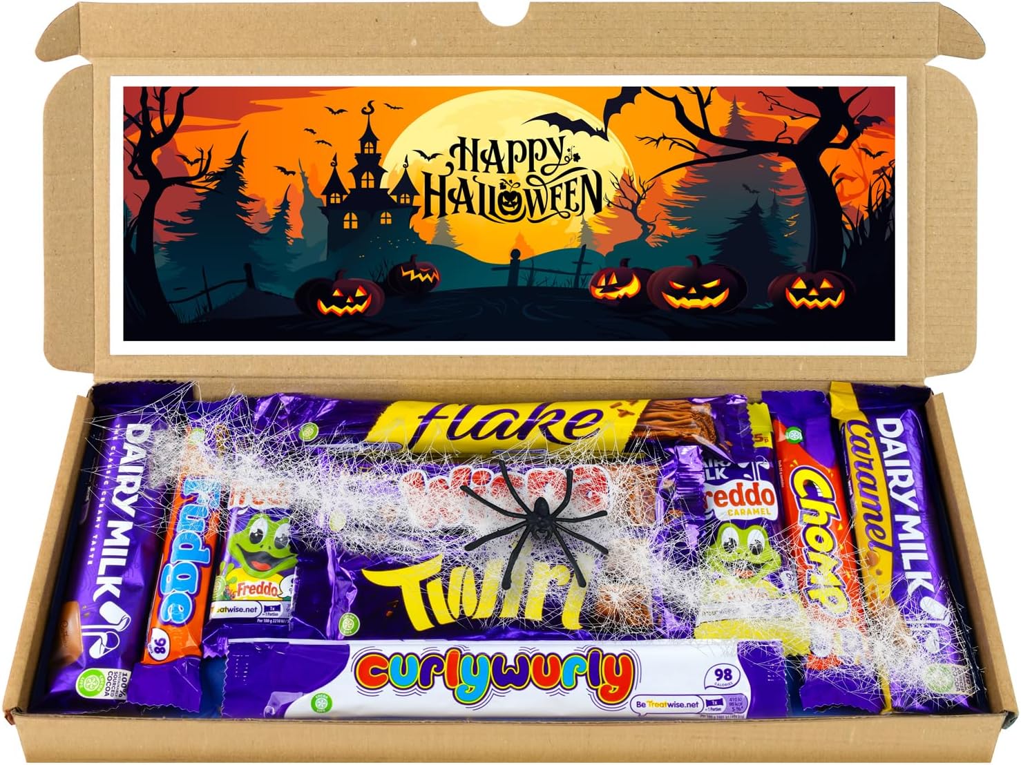 Halloween Trick or Treat Selection Box Chocolate Hamper | Letter Box Gift | 10 Fullsize Dairy Milk Chocolate bars | Ideal Halloween Party Gifts