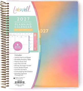 Blue Sky LiveWell 2027 Weekly & Monthly Planner Calendar, 7"x9", Beck