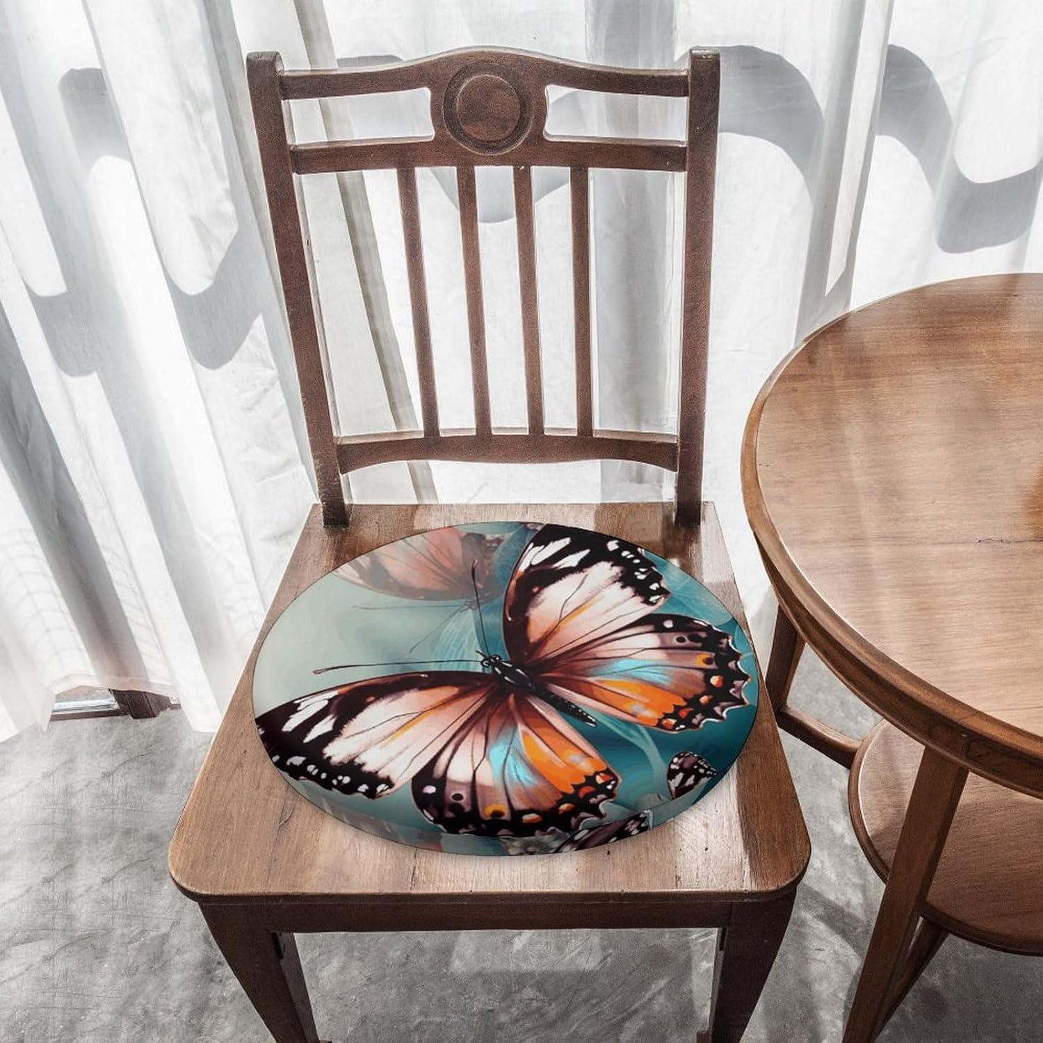 Chair Seat Covers Round Chair Covers Washable Seat Slipcovers Cushion Cover Removable Cushion Slipcover for Dining Chairs Chair Protectors Cover for Home Kitchen
