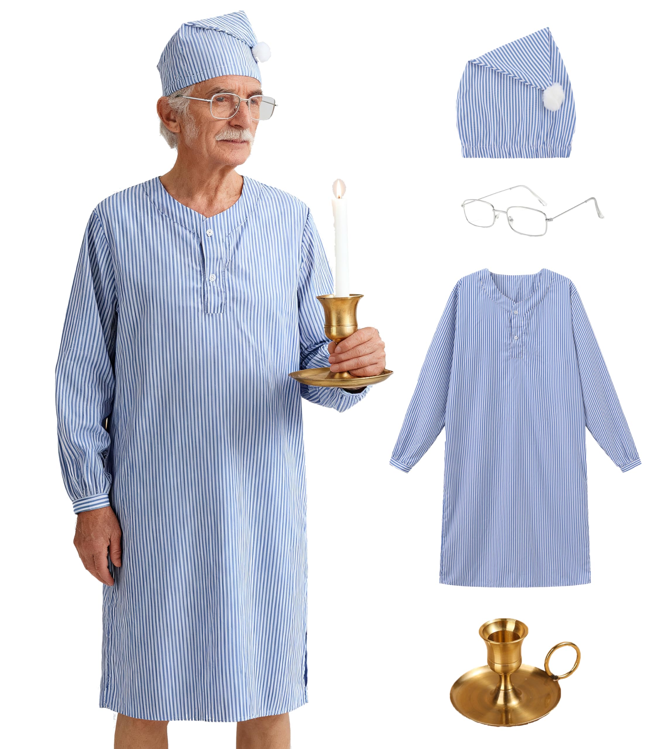 Men's Nightgown Adult Christmas Pajamas Fancy Dress Outfit Costume Cosplay