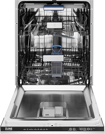 ZLINE Autograph Edition 24 3rd Rack Top Control Tall Tub Dishwasher in White Matte with Gold Handle, 51dBa (DWVZ-WM-24-G)