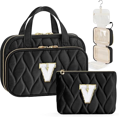 Miniatura 37 de YOOLIFE Neceser de viaje – Neceser colgante para mujer, bolsa de aseo de viaje personalizada de gran capacidad y bolsa de maquillaje, organizador