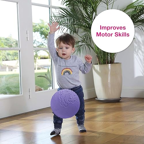 Miniatura 4 de Edushape Texture-iffic - Pelota sensorial para bebé, bola de bebé de 7 pulgadas para niños con 8 secciones de diferentes patrones táctiles