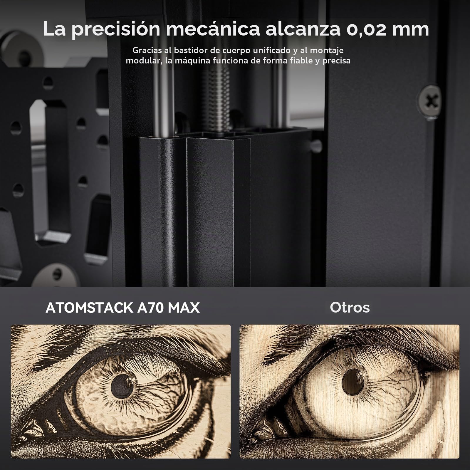 ATOMSTACK A70 Max Máquina de corte para grabado láser con soporte de aire inteligente, modo de 70 W/35 W, enfoque rápido, trabajo fuera de línea, máquina de grabado láser para madera, metal acrílico,