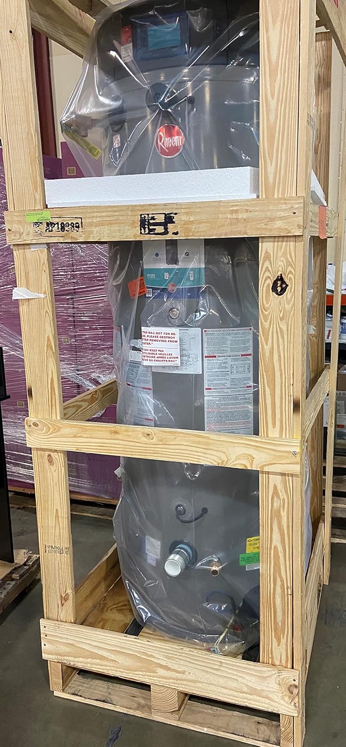 Rheem Triton GHE100SU-200NG Commercial Water Heater in shipping crate
