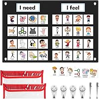 Vista 8 de KIKIGOAL Tabla de sentimientos para suministros de maestros preescolares, tabla de bolsillo de aprendizaje socioemocional, gestión