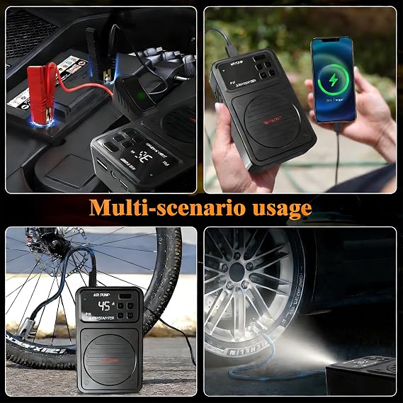 3000A Portable Car Jump Starter with Air Compressor