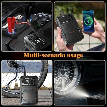 3000A Portable Car Jump Starter with Air Compressor
