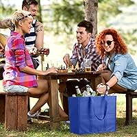 Vista 3 de Hillban Paquete de 30 bolsas de comestibles reutilizables a granel resistentes grandes bolsas de compras lavables plegables con asas