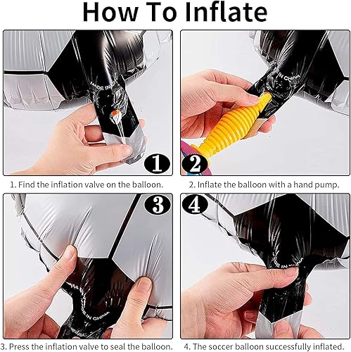 Miniatura 3 de Juego de 8 globos de papel de aluminio de fútbol, globos de aluminio de Mylar 4D de 22 pulgadas y globos de papel de aluminio de fútbol multicolor