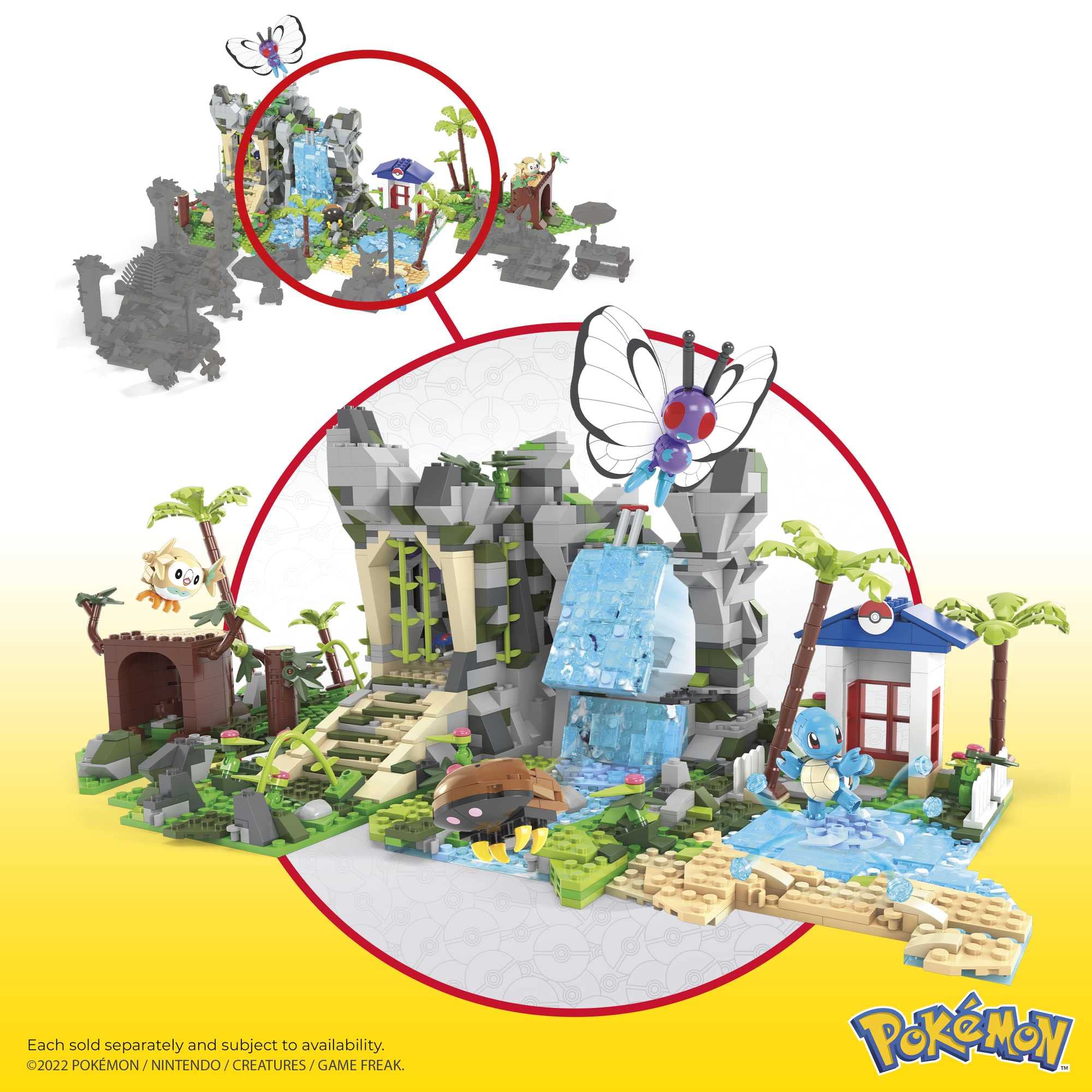 MEGA Pokémon Wielka przygoda w dżungli Zestaw konstrukcyjny z 1362 kompatybilnymi klockami, które można łączyć z innymi zestawami, zestaw prezentowy dla dzieci od 9 roku życia, HHN61