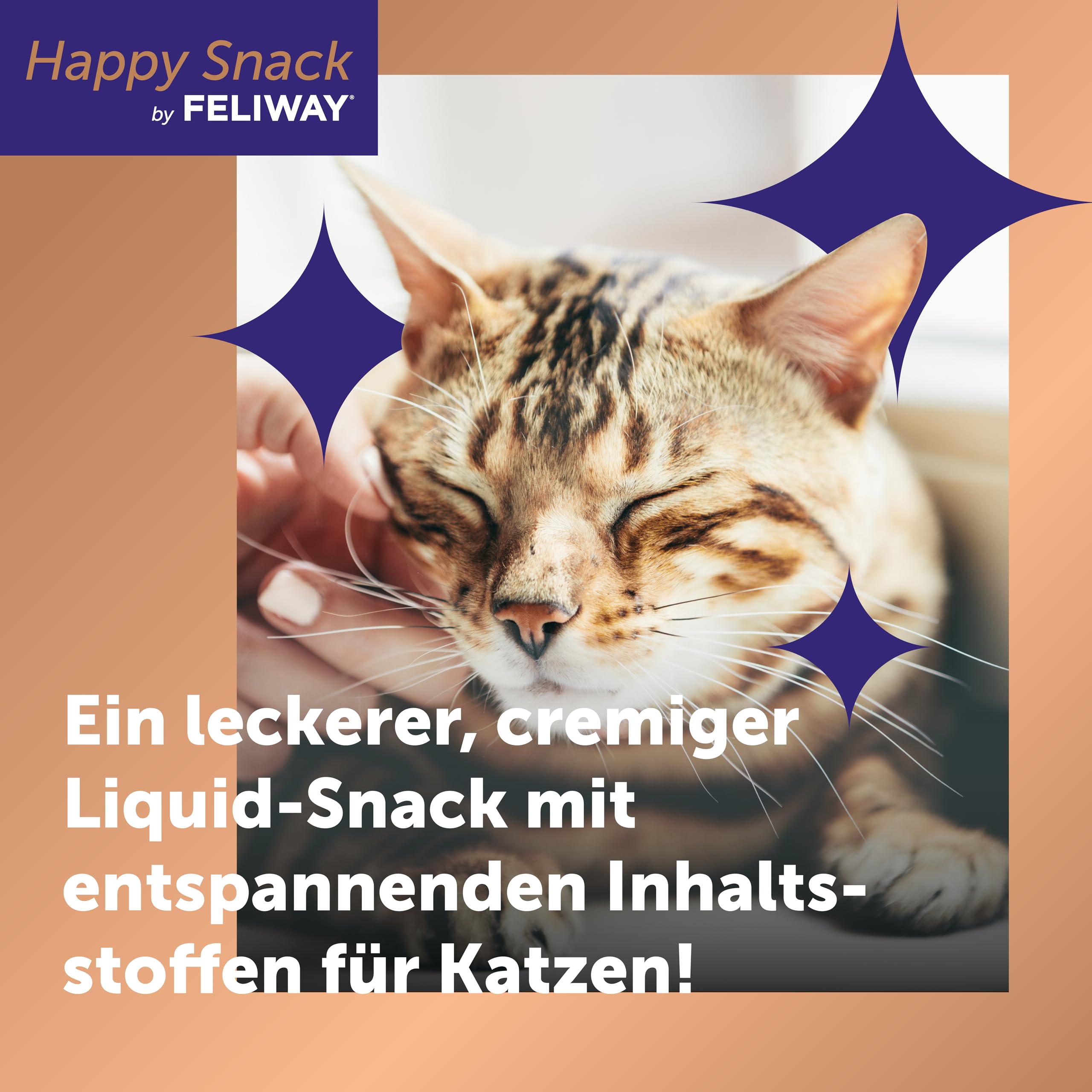 Happy Snack by FELIWAY, Huhn Geschmack, leckerer, beruhigender Leckerbissen, 24 cremige Snacksticks - Hilft Katzen, Sich enspannter zu fühlen, Entspannung zum Snacken