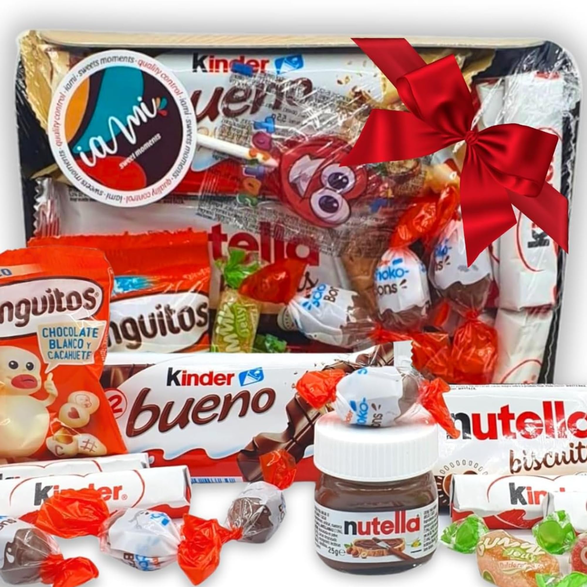 Super Bandeja Chocolates Kinder - Conguitos. +15 Chocolates. El Regalo Ideal de San Valentín, Cumpleaños, Bodas, Bautizos. Pack de Chocolates Kinder - Conguitos