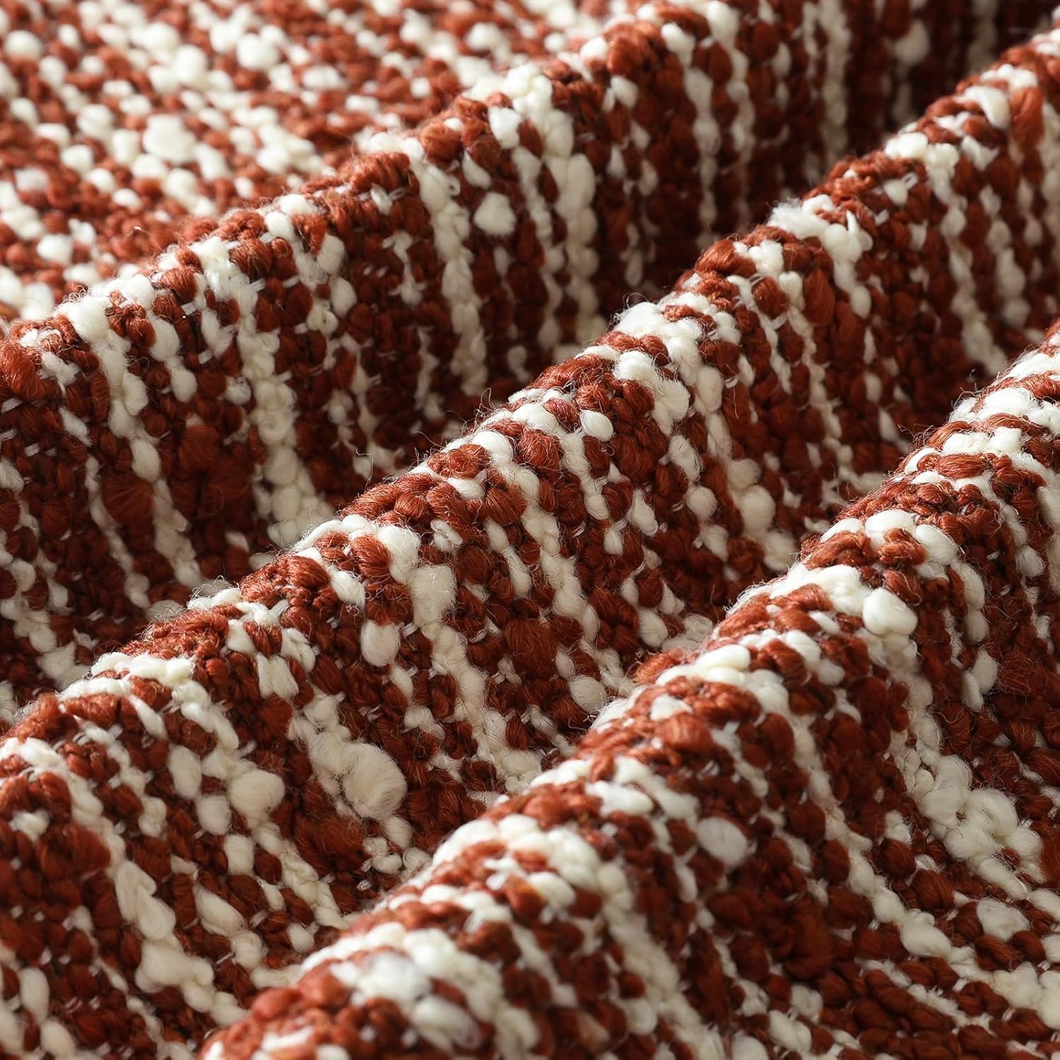 Artscope Throw Pillow Cover 16x16 Inch Set of 2 Super Thick Pillow Cover Decorative Boucle Textured Morden Neutral Italian Style Pillowcase for Bedroom Living Room Couch Sofa Home Décor-Rust