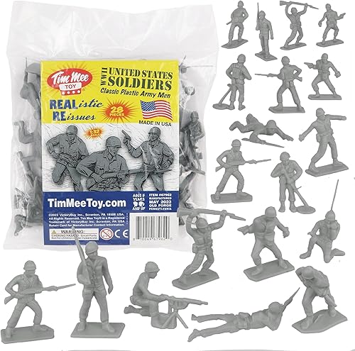 Tim Mee Toy Figuras de soldado de la Segunda Guerra Mundial de plástico para hombre, 28 piezas, hechas en Estados Unidos