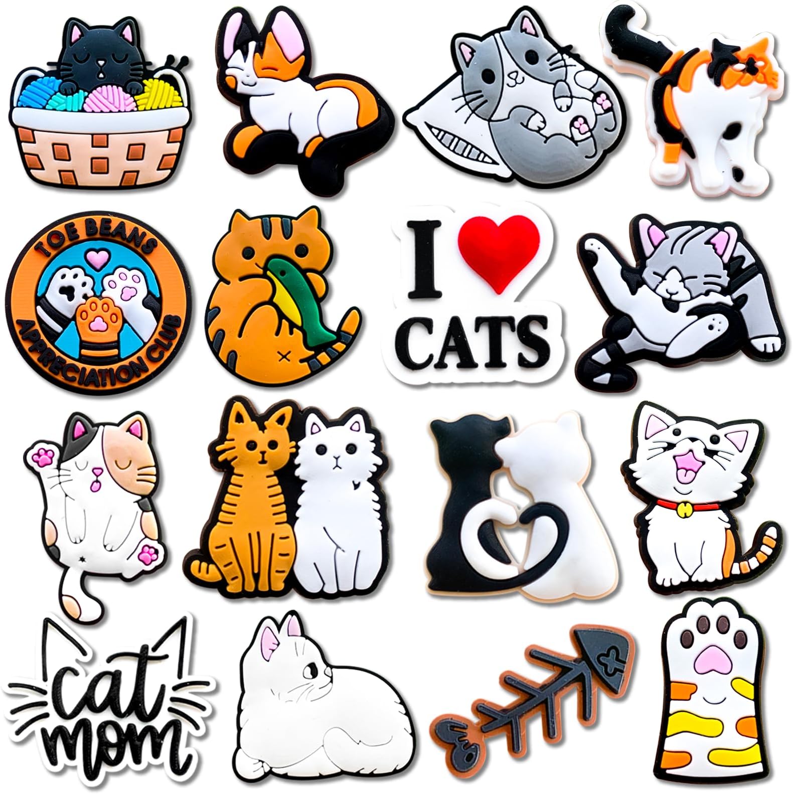 Qimbytar16Pcs Dinosour Truck Cat Sports Game Flower Music Food Shoe Charms Fit for Croc Clog Sandals Decoration, Cute Shoe Charms for Kids Teens Party Favor