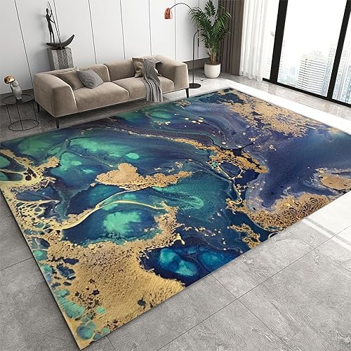 Miniatura 14 de Alfombra ligera de lujo con diseño de mármol rojo dorado, alfombra antideslizante de mármol de lujo, de pelo bajo, fácil de lavar a máquina