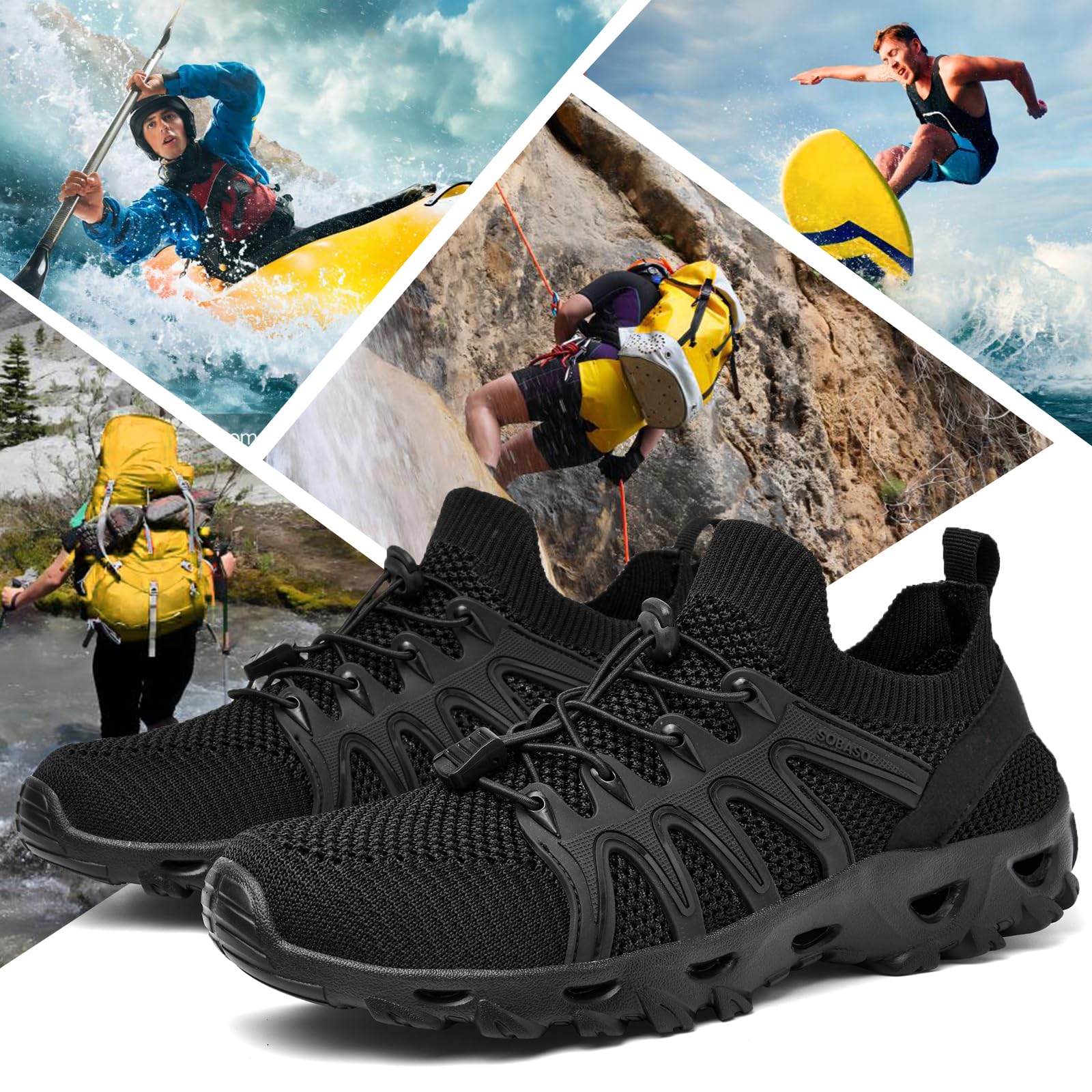 Alibress Zapatos acuáticos para mujeres y hombres, zapatos acuáticos de secado rápido, zapatos acuáticos para senderismo, zapatos de playa para mujer, zapatos ligeros para deportes acuáticos para