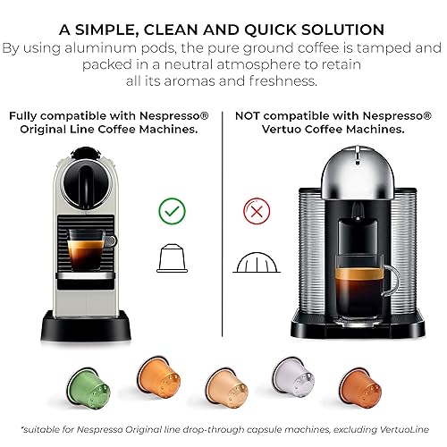 Miniatura 3 de Grano Milano - Cápsulas de café de aluminio compatibles con máquinas de línea original Nespresso* (Ristretto, 50 cápsulas)