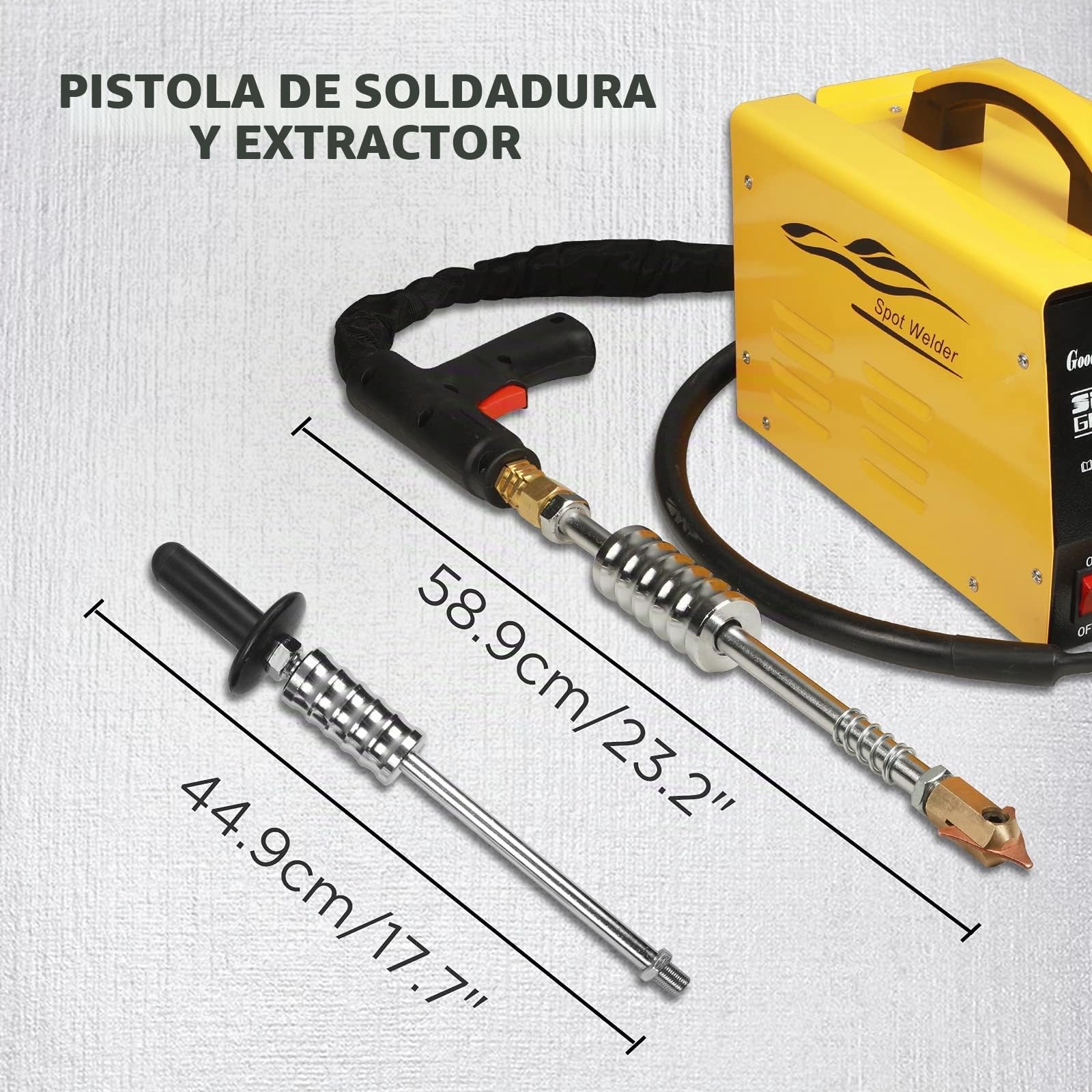 PLAYOCCAR Máquina de Reparación de Abolladuras en carrocería, 220 V, 3500 A, Soldador de Puntos de amortiguación, Kit de Herramientas para la reparación (3 KW)