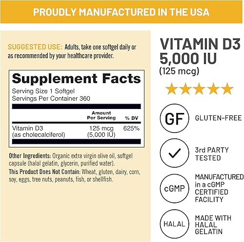 Miniatura 6 de Suplemento Naturewise Vitamina D35000IU en aceite de oliva sin GMO orgánica grado USP VD35000-360-US-A 1 1